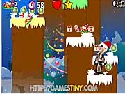 Mr Bean Christmas Jump game, Mr. Bean character jumping up platforms to collect Christmas gifts, free arcade game