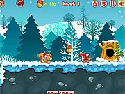Play Christmas Squirrel Adventure two-player game free online, helping the squirrel couple collect nuts and avoid traps and monsters