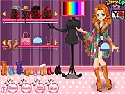 Modern Kimono Design free online game screenshot, character wearing a custom-designed kimono with abstract patterns, fashion studio game