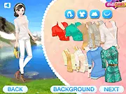 Color of Summer free online dress-up game screenshot showing two friends in colorful summer outfits