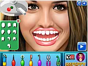 Gemma Atkinson at Dentist game, celebrity having dental cleaning and makeover, free online surgery and makeover game