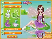 Fairy Reflection free online makeover game screenshot showing the fairy Suzi with magical wings and makeup