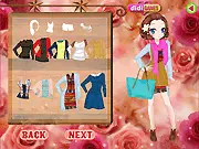 Romantic Autumn free online dress-up game screenshot showing a girl in a cozy, stylish fall outfit with autumnal colors
