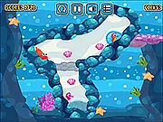 Sea Horse Bubble Escape free physics puzzle game – remove blocks to guide the sea horse to the sea shells