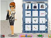 Screenshot of the Animal Skin Dress Up game showing a model wearing a fierce animal print dress and accessories