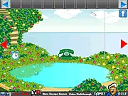 Screenshot of the Escape from Dream World game showing a surreal, brightly colored interior location with various objects and puzzles to solve.