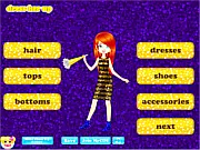 Screenshot of New Year's Eve Dress Up game showing a girl named Katie trying on a sparkly dress and accessories for a party