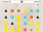Necto puzzle game screen showing colorful geometric shapes connected on a grid background