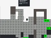 P.I.G. Portal Platformer game screenshot showing a character standing between two active portals in a minimalist dungeon level