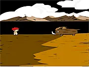 Screenshot of Simple Monster Hunter RPG game, showing a hunter character battling a large monster, with crafting materials displayed, play free online.
