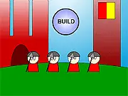 The main map screen of the Armies 2 strategy game, showing multiple buildings, armies, and territories to conquer