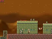 Zos the RPG free online game screenshot showing a pixelated character talking to an NPC in a small town on PlayArcadeHub