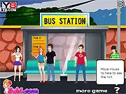 Bus Station Prank game screenshot, play free online, Jack waiting for the bus, funny puzzle game