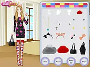 Colorful Winter Dress Up game screenshot, playing a free online fashion game, dressing Keira in bright winter clothes